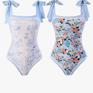 GIVNUAN Women's Floral Reversible One Piece Swimsuit